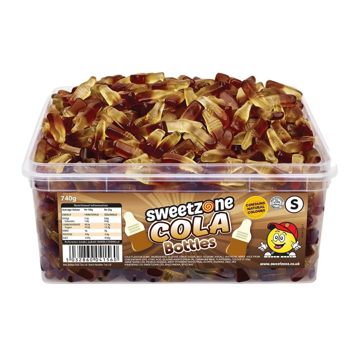 Sweetzone Tubs Cola Bottles 805g