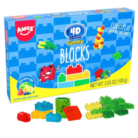 Amos 4D Gummy Blocks 100g