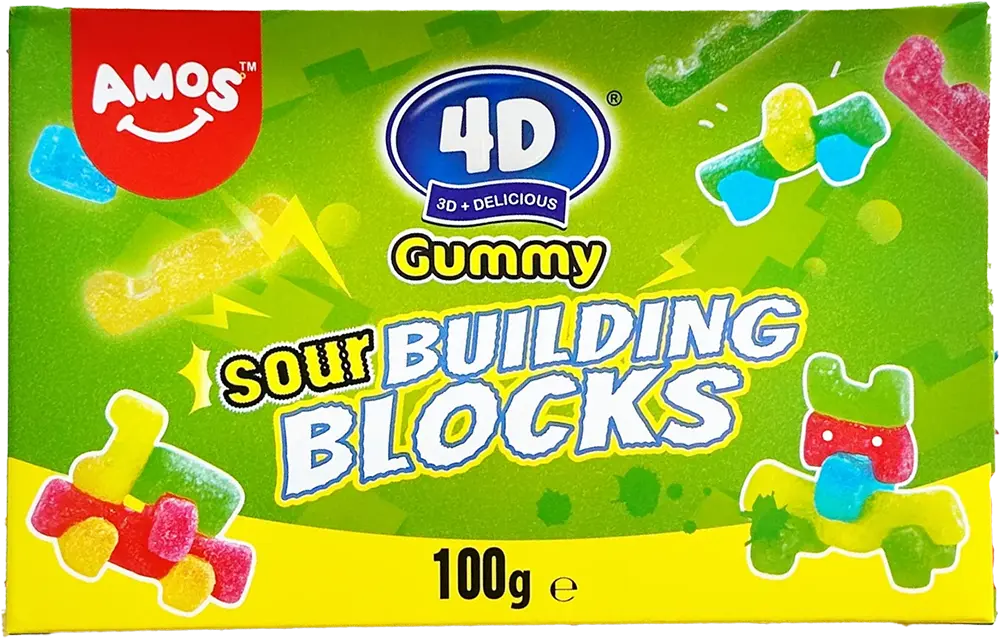 Amos 4D Gummy Sour Building Blocks 100g