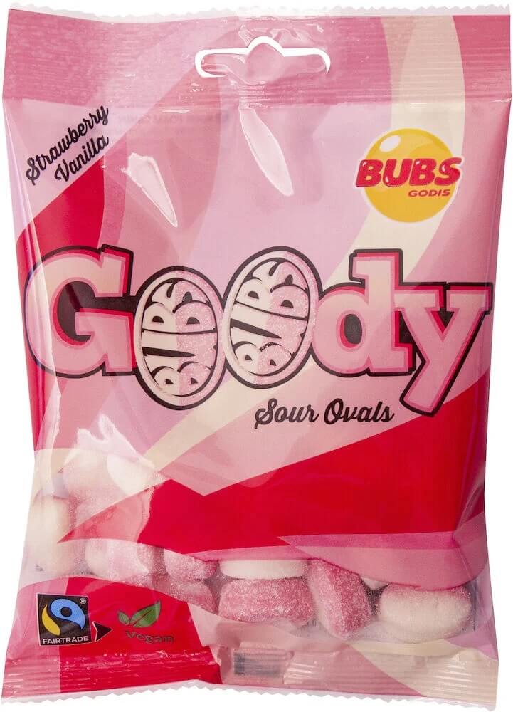 Bubs Goody Sour Strawberry Vanilla 90g x 12st