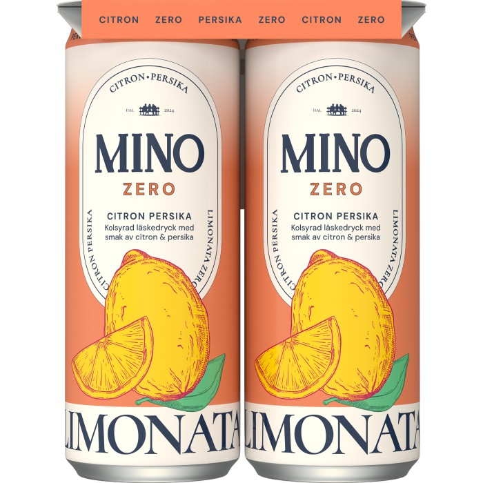 Mino Zero Limonata Citron & Persika 33cl x 4st