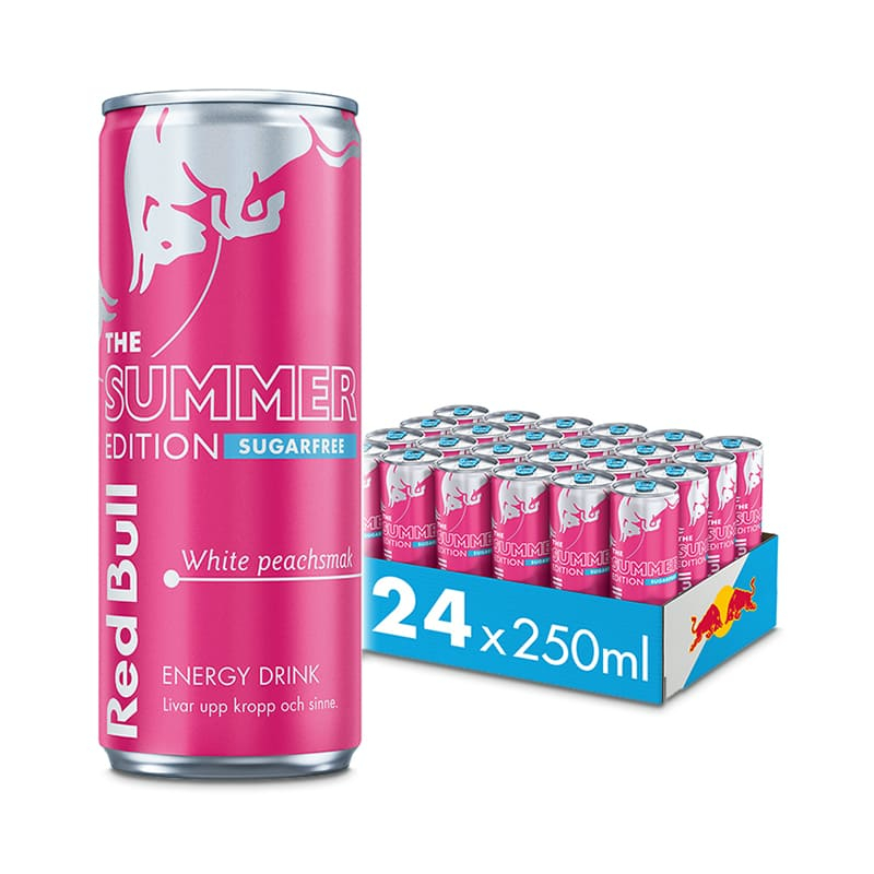 Red Bull Energy Summer White Peach Sugar Free 25cl x 24st