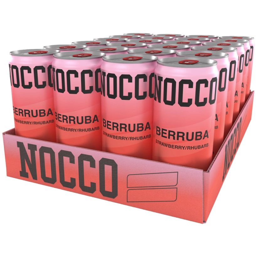 NOCCO Berruba Strawberry/Rhubarb 33cl x 24st