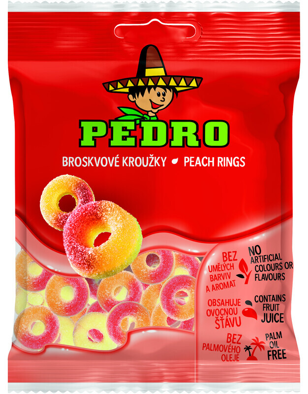 Pedro Peach Rings 80g