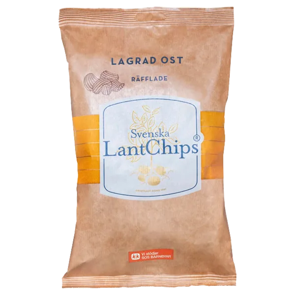 Lantchips Lagrad Ost Räfflade 200g