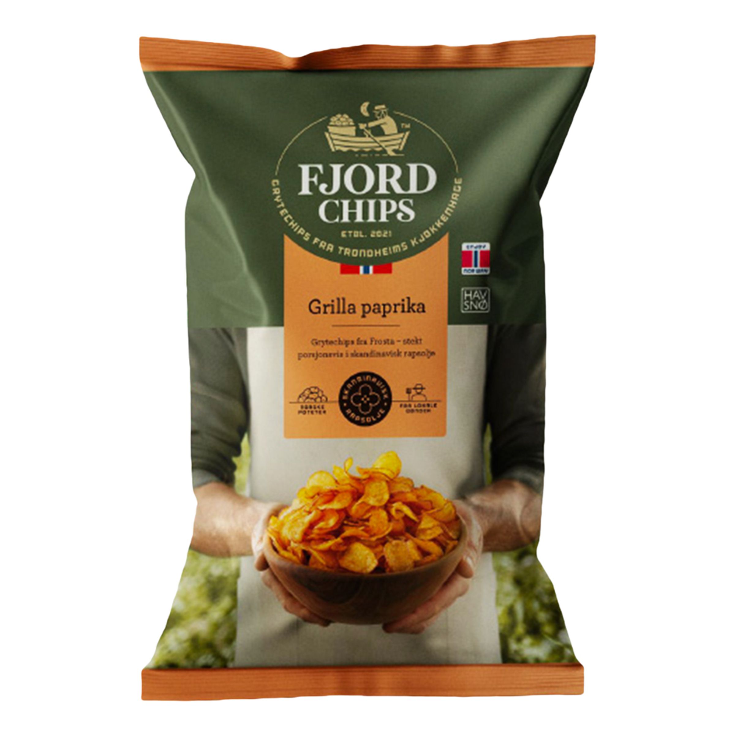 Fjordchips Grilla Paprika - 150 gram