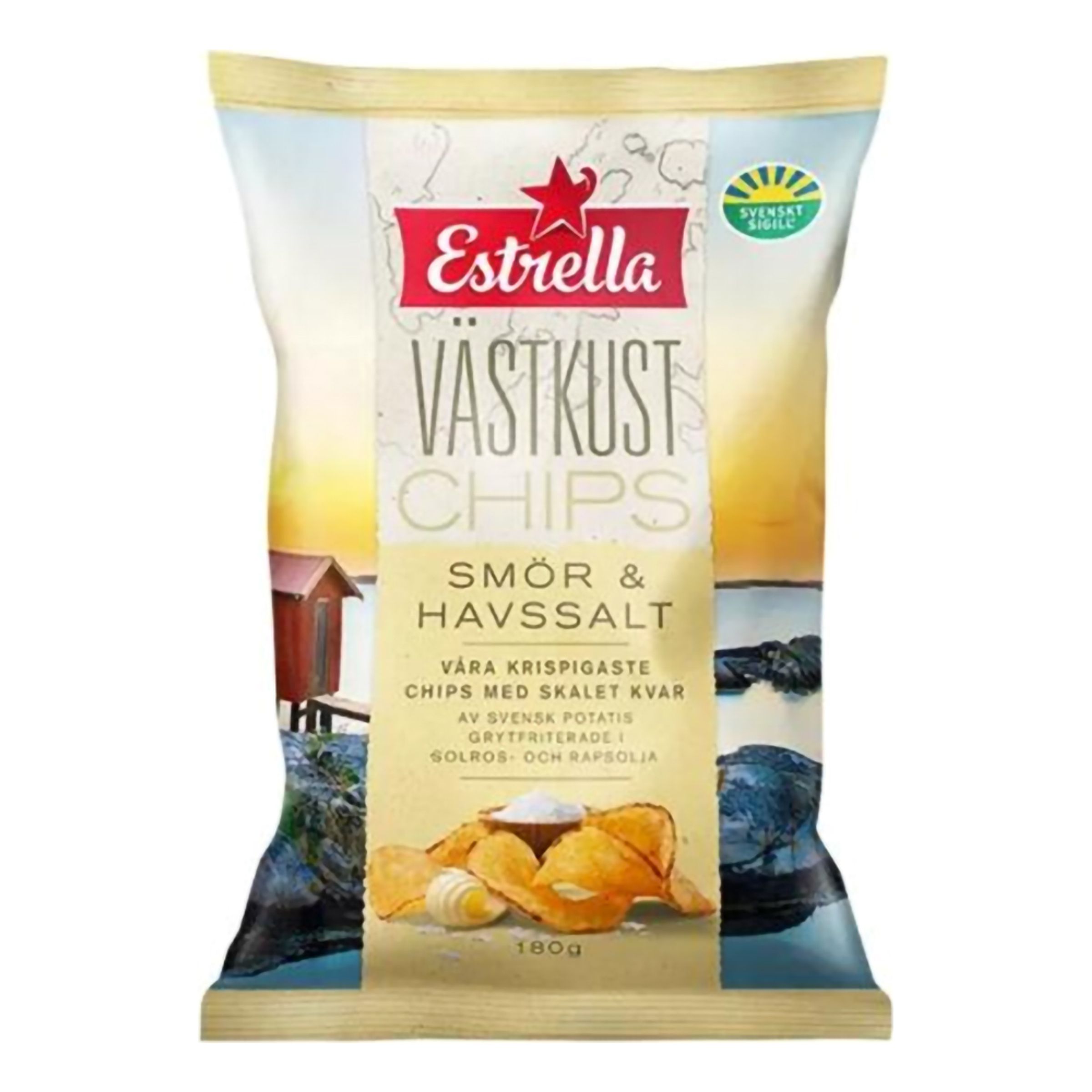 Estrella Västkustchips Smör & Havssalt - 180 gram