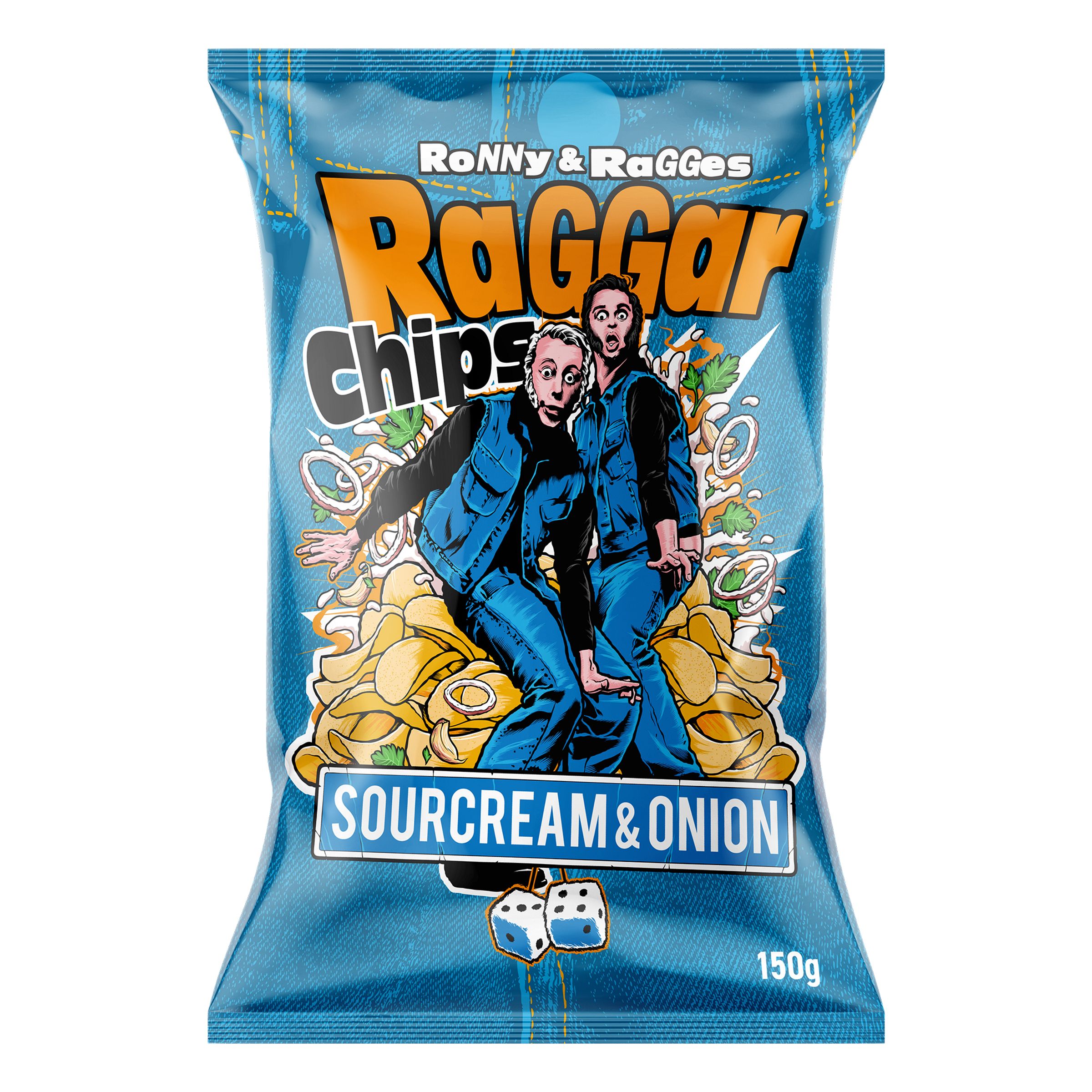 Raggarchips Sourcream & Onion - 150 gram