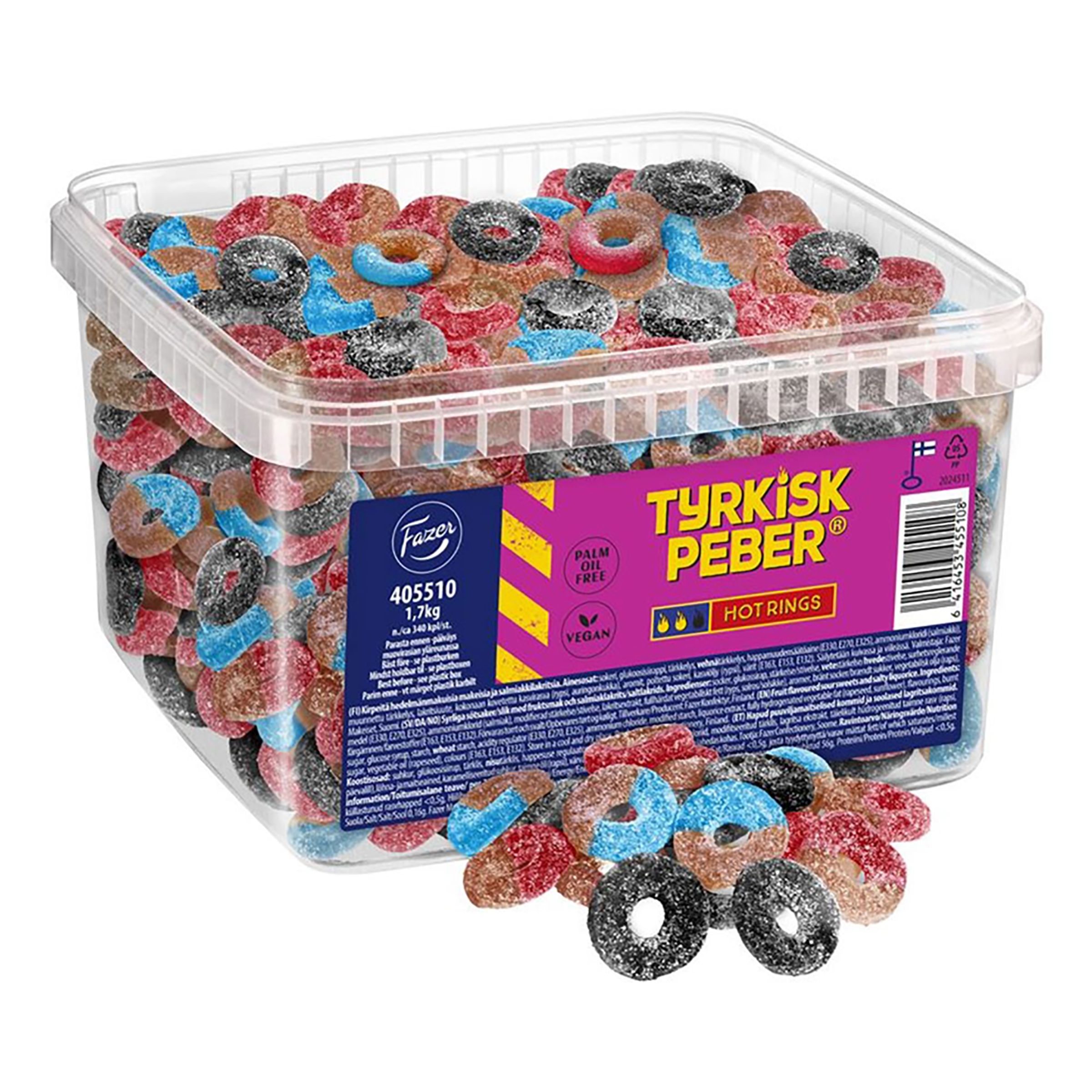 Tyrkisk Peber Hot Rings Storpack - 1,7 kg