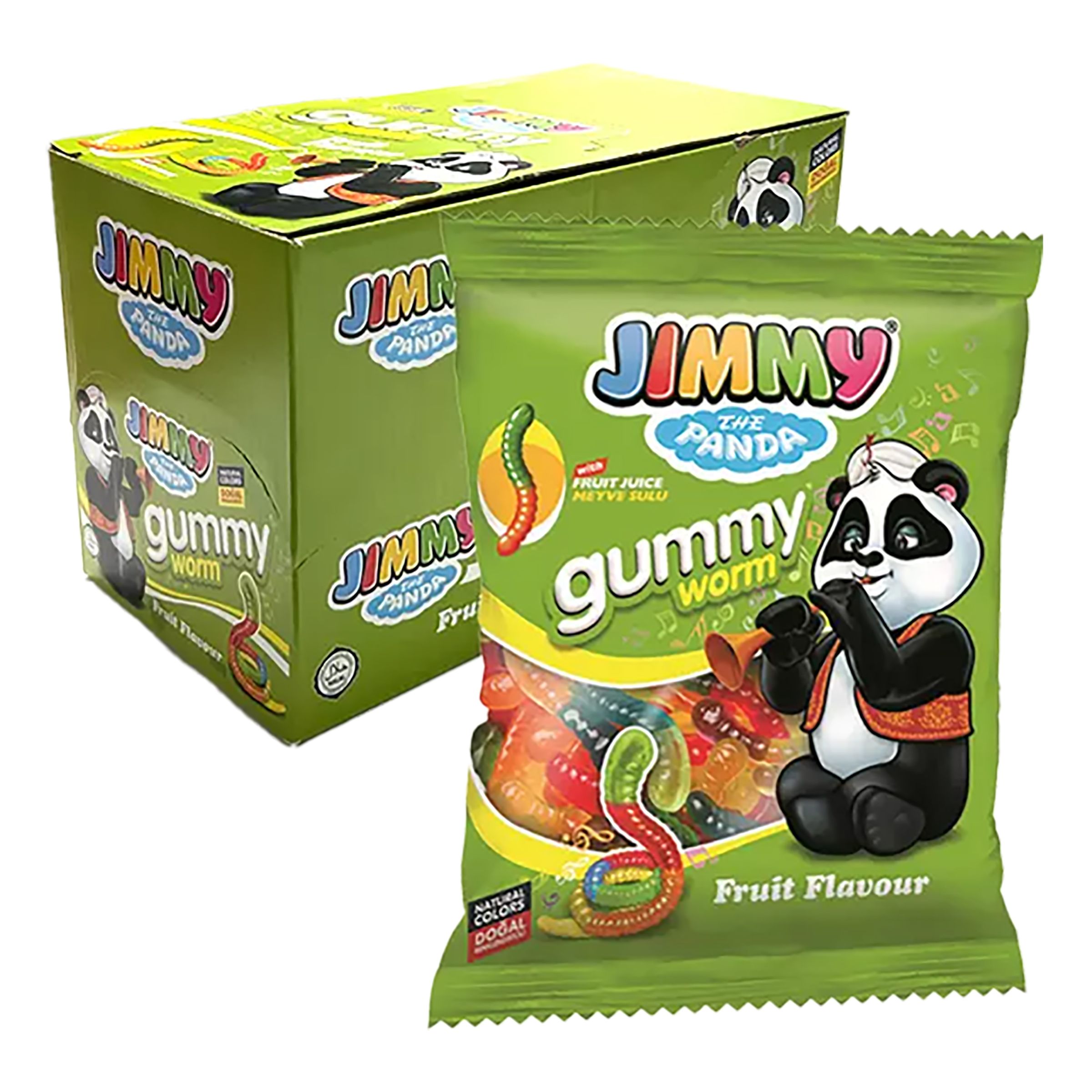 Jimmy the Panda Gummy Worm Storpack - 12-pack