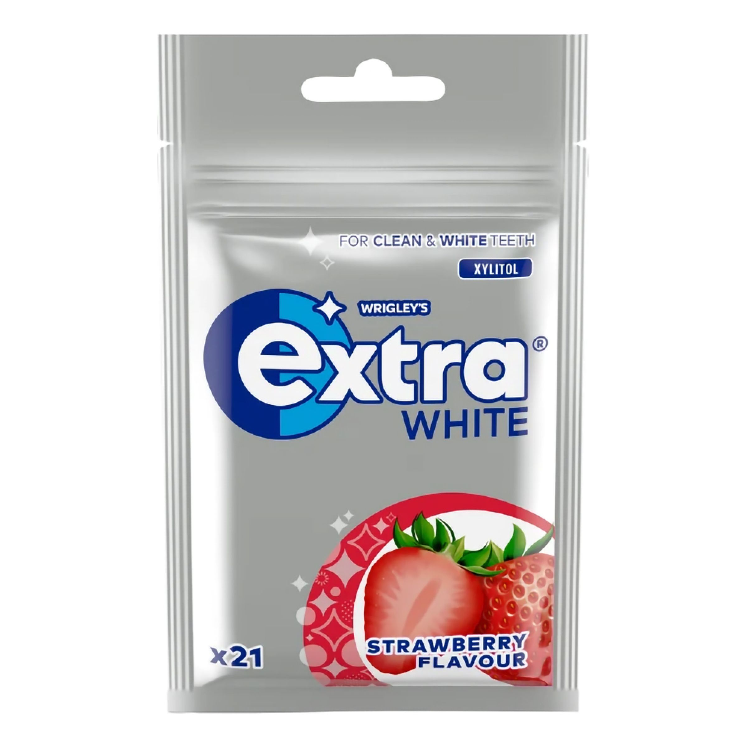 Extra White Strawberry Tuggummi - 29 gram