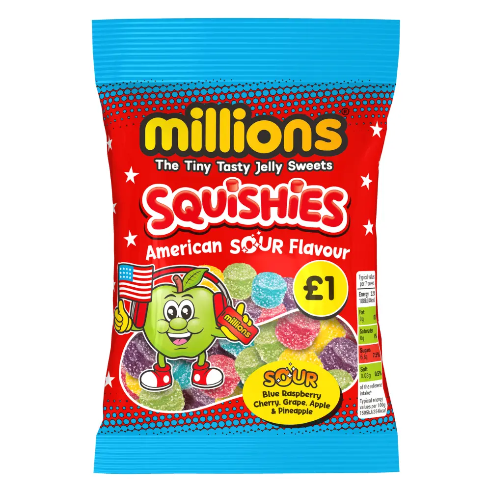 Millions Squishies American Sour Flavour 120g