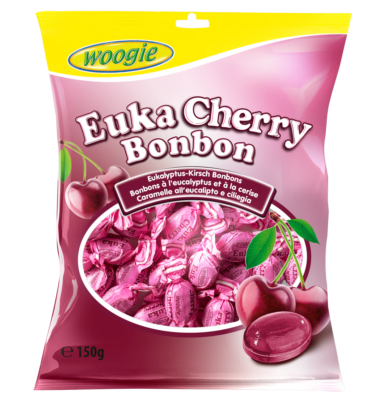 Woogie Eukalyptus-Cherry candies 150g