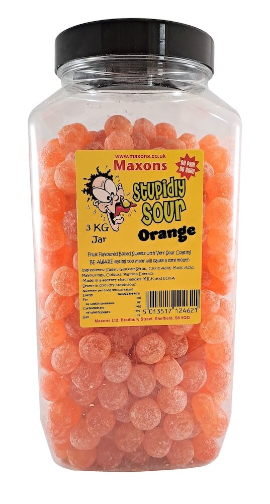 Maxons Stupidly Sour Jar Orange 3kg