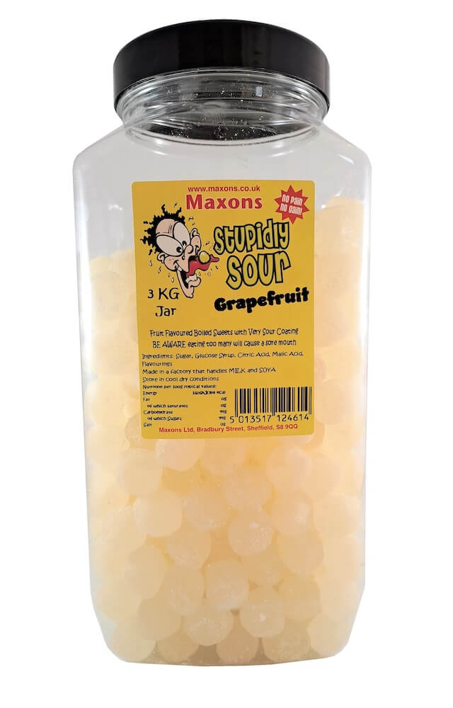 Maxons Stupidly Sour Jar Grapefruit 3kg