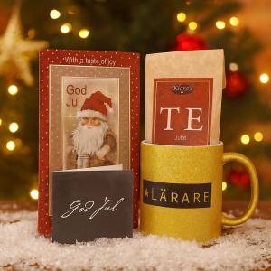 Presentset God Jul Lärare (praliner, te, mugg & kort)