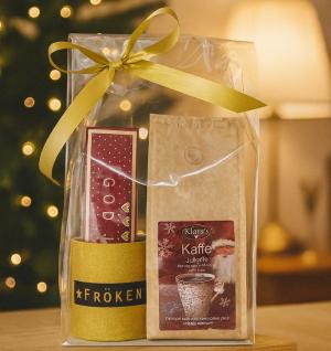 Presentset God Jul Fröken i cellofan (mugg, praliner & kaffe)