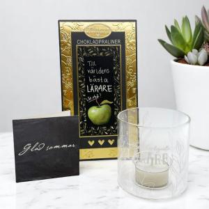 Presentset Lärare (lykta, chokladpraliner och kort)