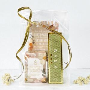 Presentset Skyddsängel i cellofan (Chokladpraliner, skyddsängel & kort)