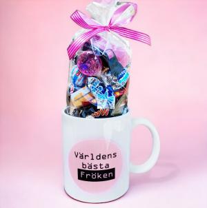 Mugg Världens bästa Fröken med godis