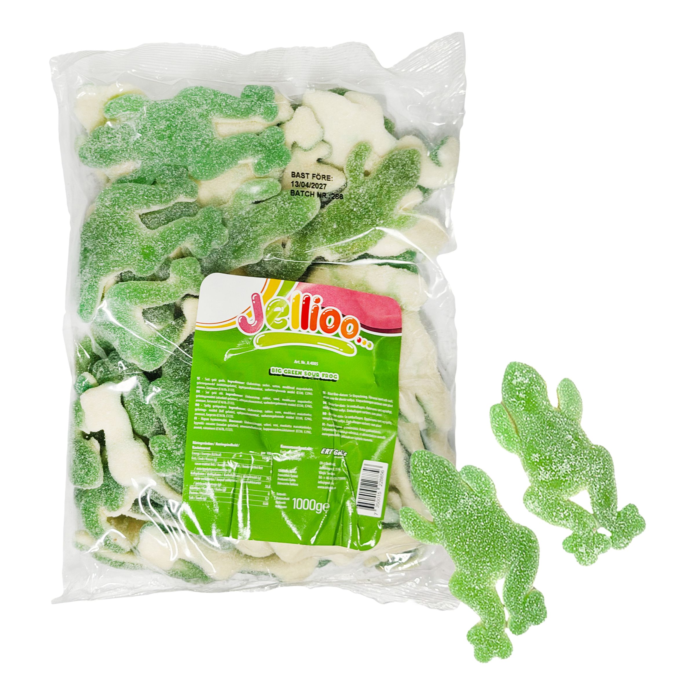 Jellioo Big Green Sour Frog Storpack - 1 kg