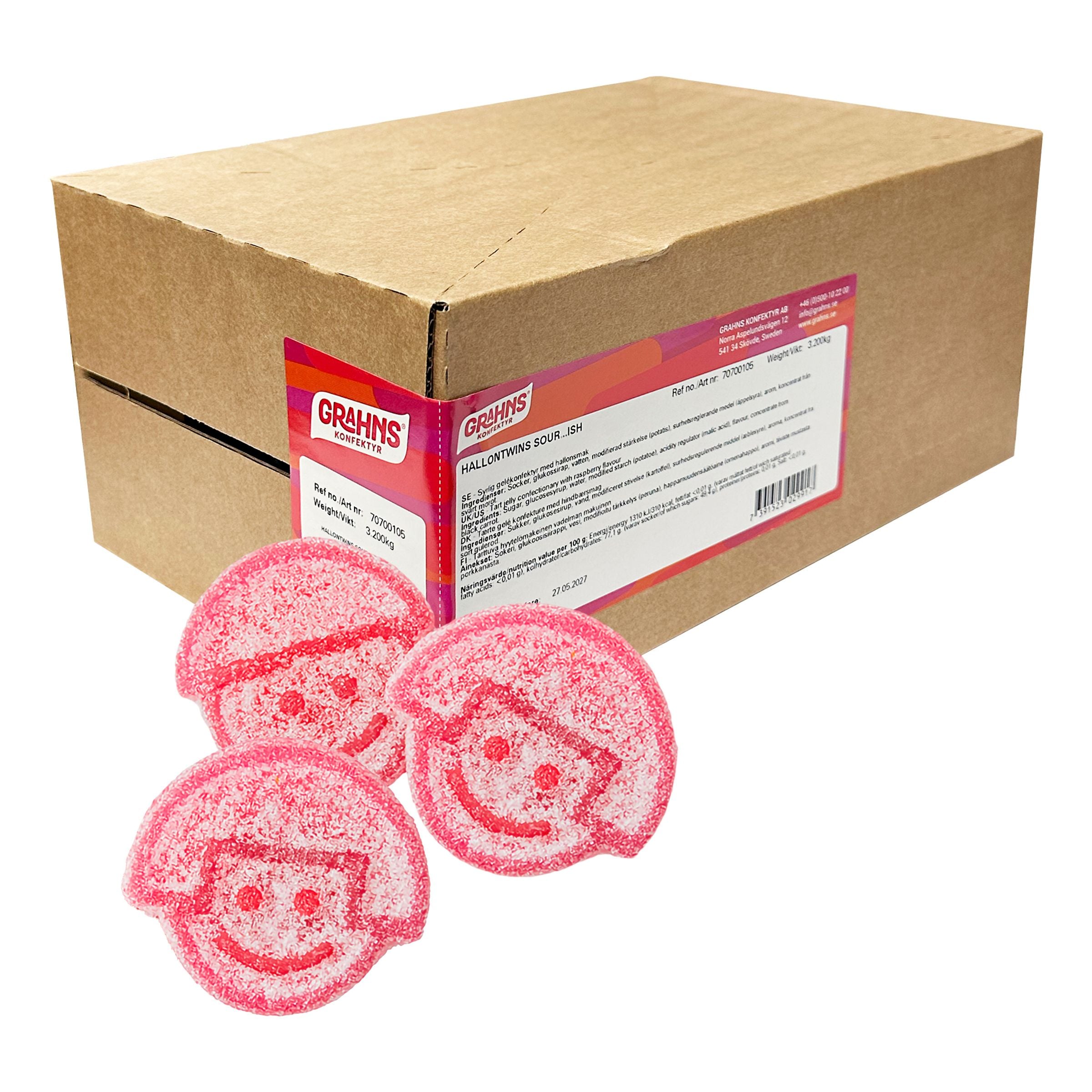 Grahns Hallontwins Sour..Ish Storpack - 3,5 kg