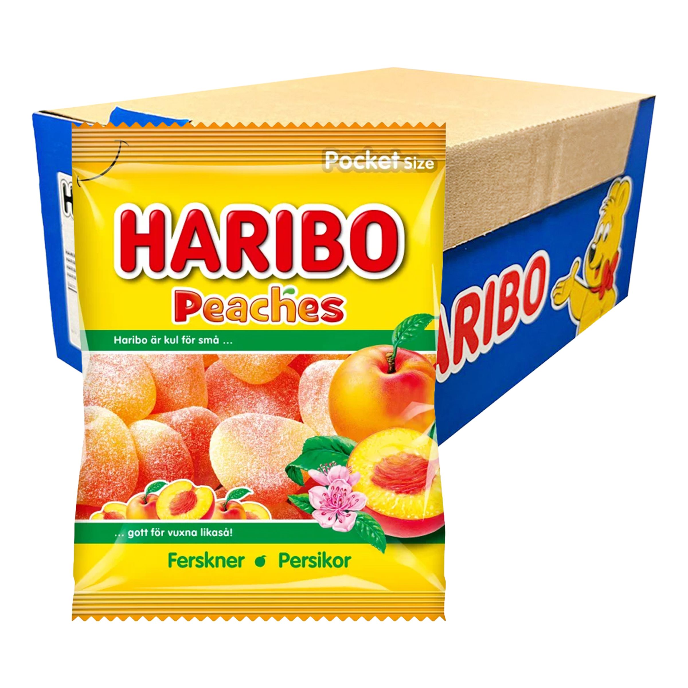 Haribo Persikor Godispåsar Storpack - 24 x 80 g
