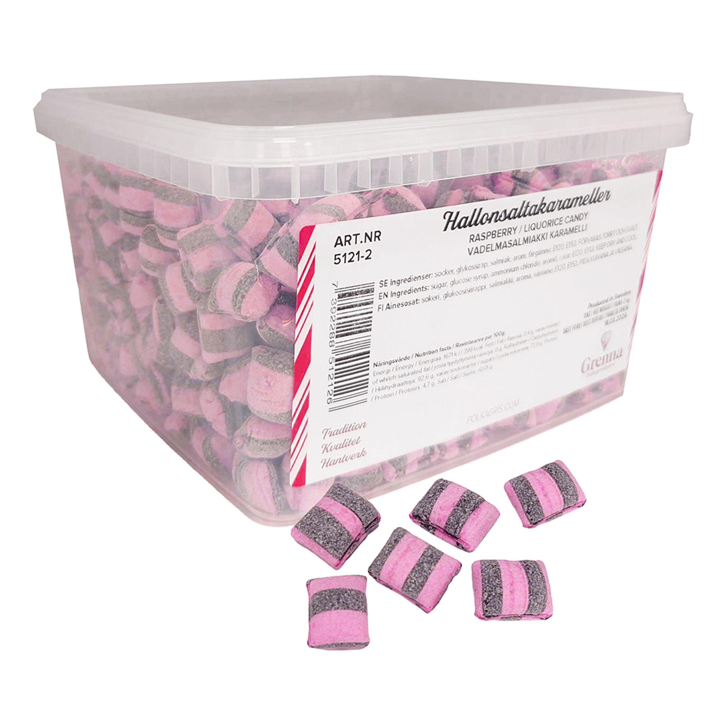 Grenna Hallonsalta Karameller Storpack - 2 kg